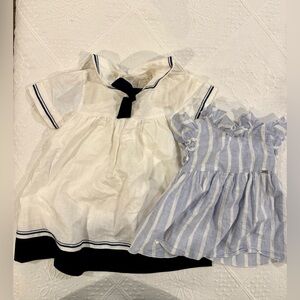 Bundle of 12 months girls dresses baby girl sailor dress and mayoral ruffle